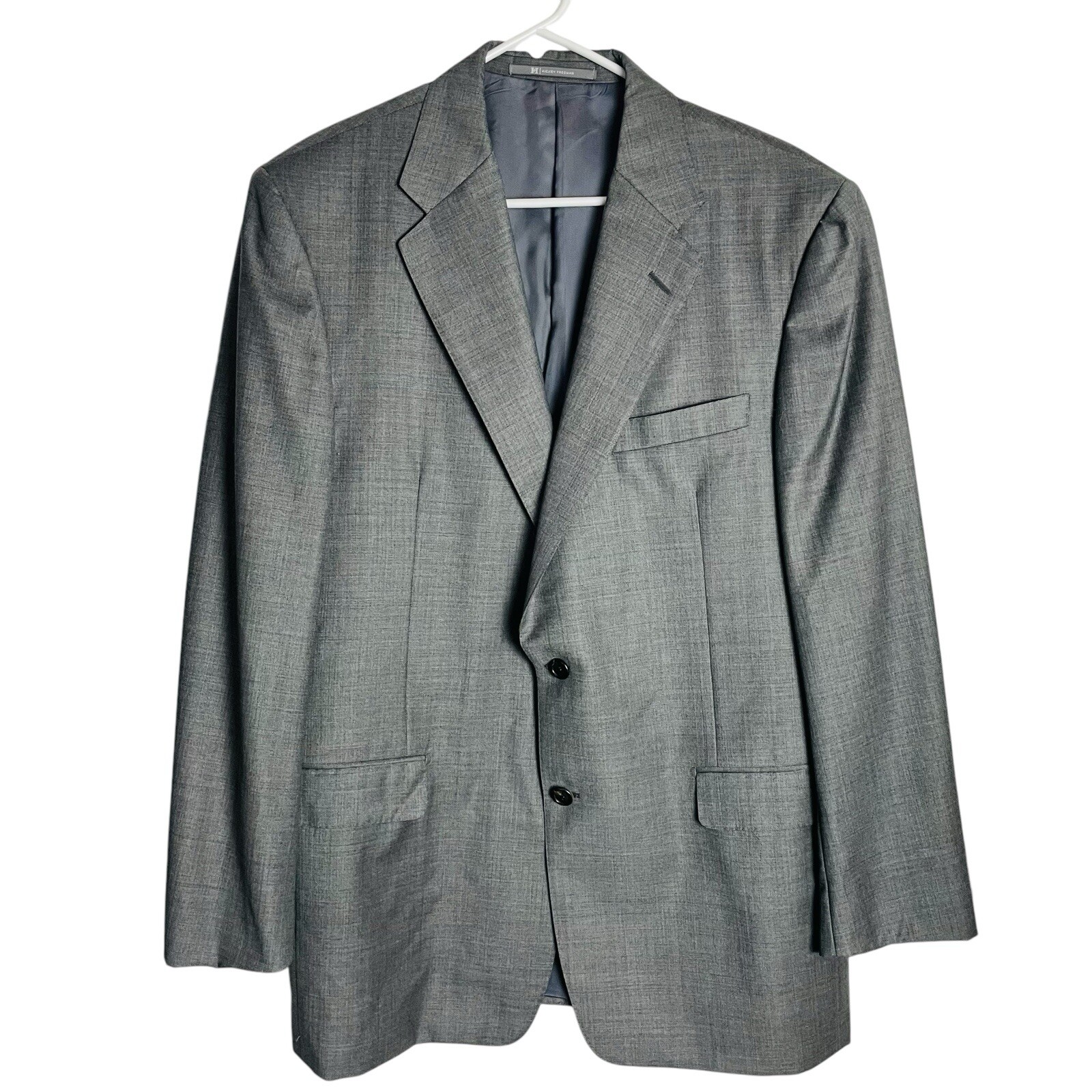 Hickey Freeman Mens Loro Piana Tasmanian 130s Blazer Jacket 42R Gray 100% Wool