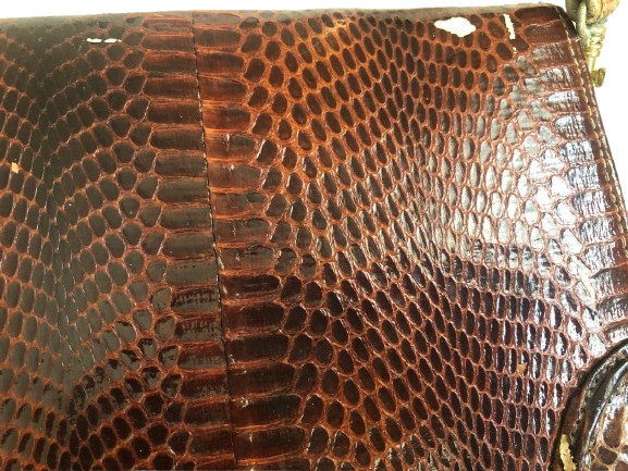 Vintage Brown Snakeskin Convertible Clutch Shoulder Bag Multi-Pocket Sold As Is