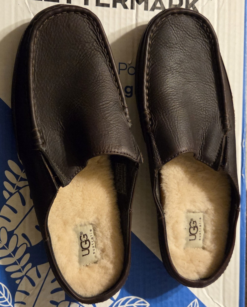 Ugg Australia Leather Outdoor Slipper Shearling lined Men’s US 10 UK 9