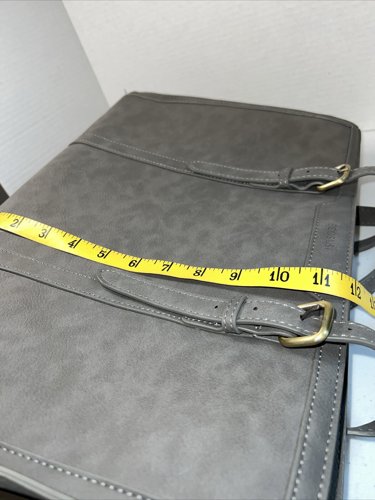 Ecosusi Slate Gray Laptop Messenger Business Work Bag Faux Leather