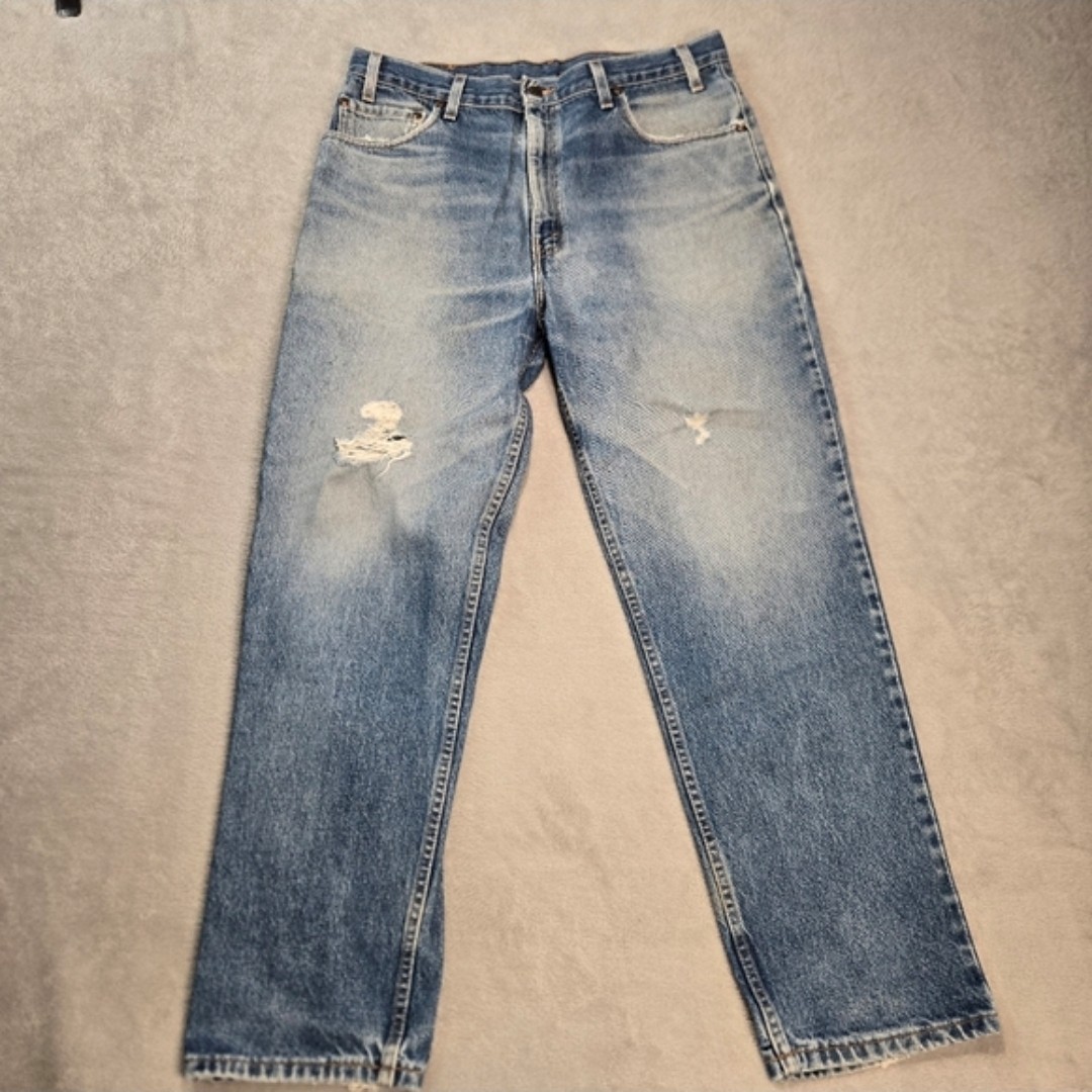 Vtg Levi’s 540 Relaxed Fit Bronze Tab Denim Straight Jeans Distressed 36×30