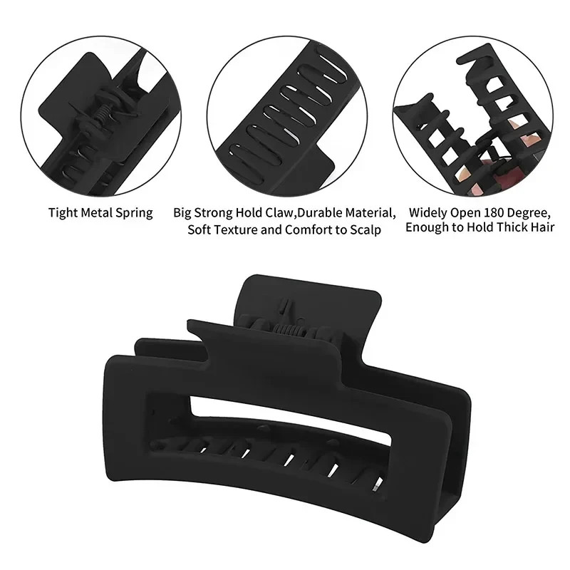 4Pcs/Set Women Girls Claw Clips Coffee Black Hair Claw Nonslip Crab Hairpins Bar
