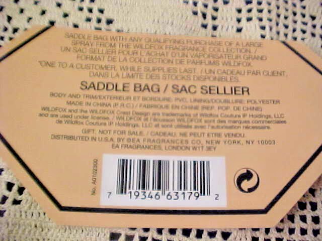 Wildfox Purse Saddle Bag PVC Polyester Lined Long Shoulder Strap Peach Color New