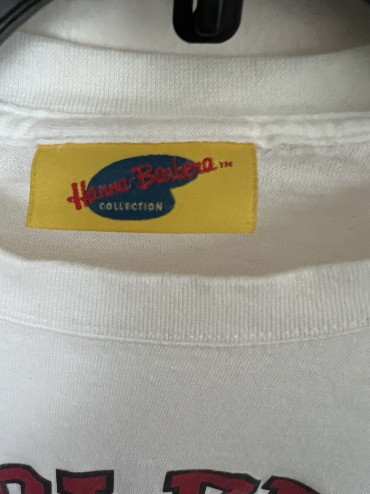 VTG Retro Style Yogi Bear White Shirt Men’s Large Hanna Barbera Cartoon