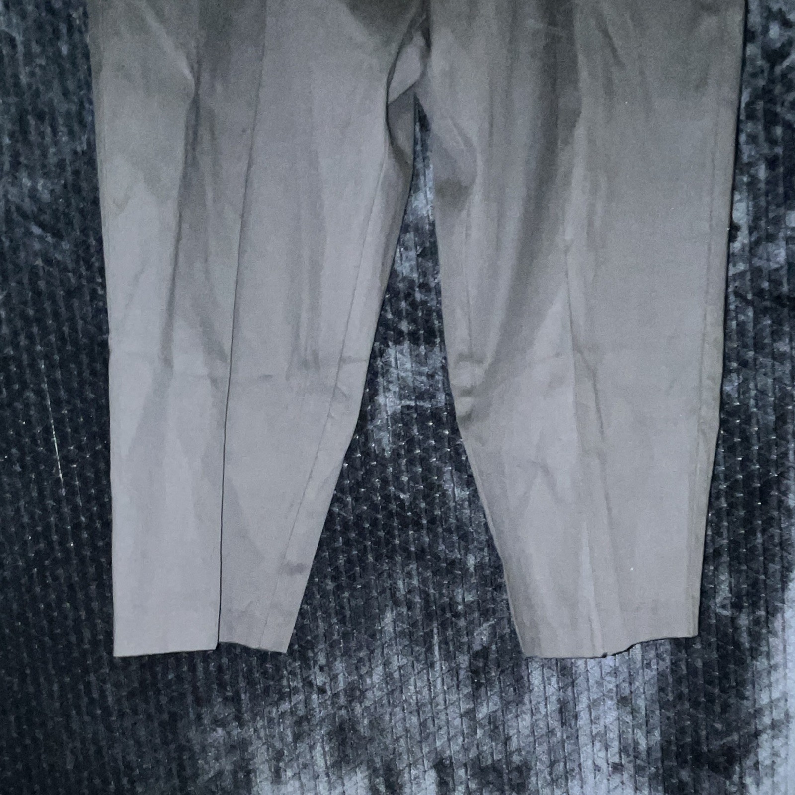 Time and Tru Black Solid Cropped Flat Front Cotton Blend Pants 38W 14