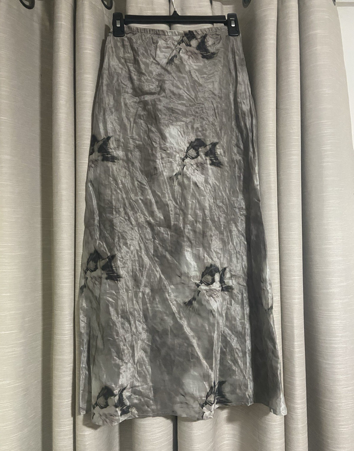 NWT Bryn Walker Women’s Grigio Maxi A-line Memory Crunch Taffeta Skirt XXS $223
