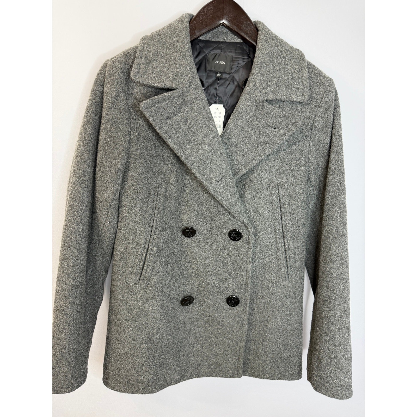 J Crew Dock Peacoat Jacket PrimaLoft Grey Men’s S New Classic Preppy