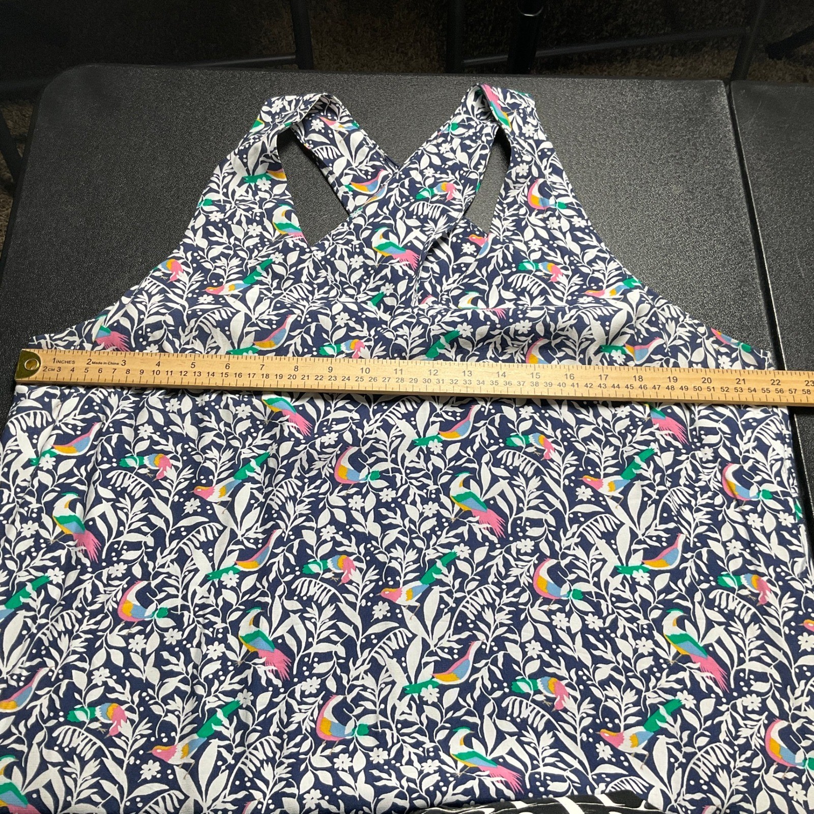 LOFT Floral Bird Print V Neck Sleeveless Midi Dress Sz XXL Casual Travel Beach