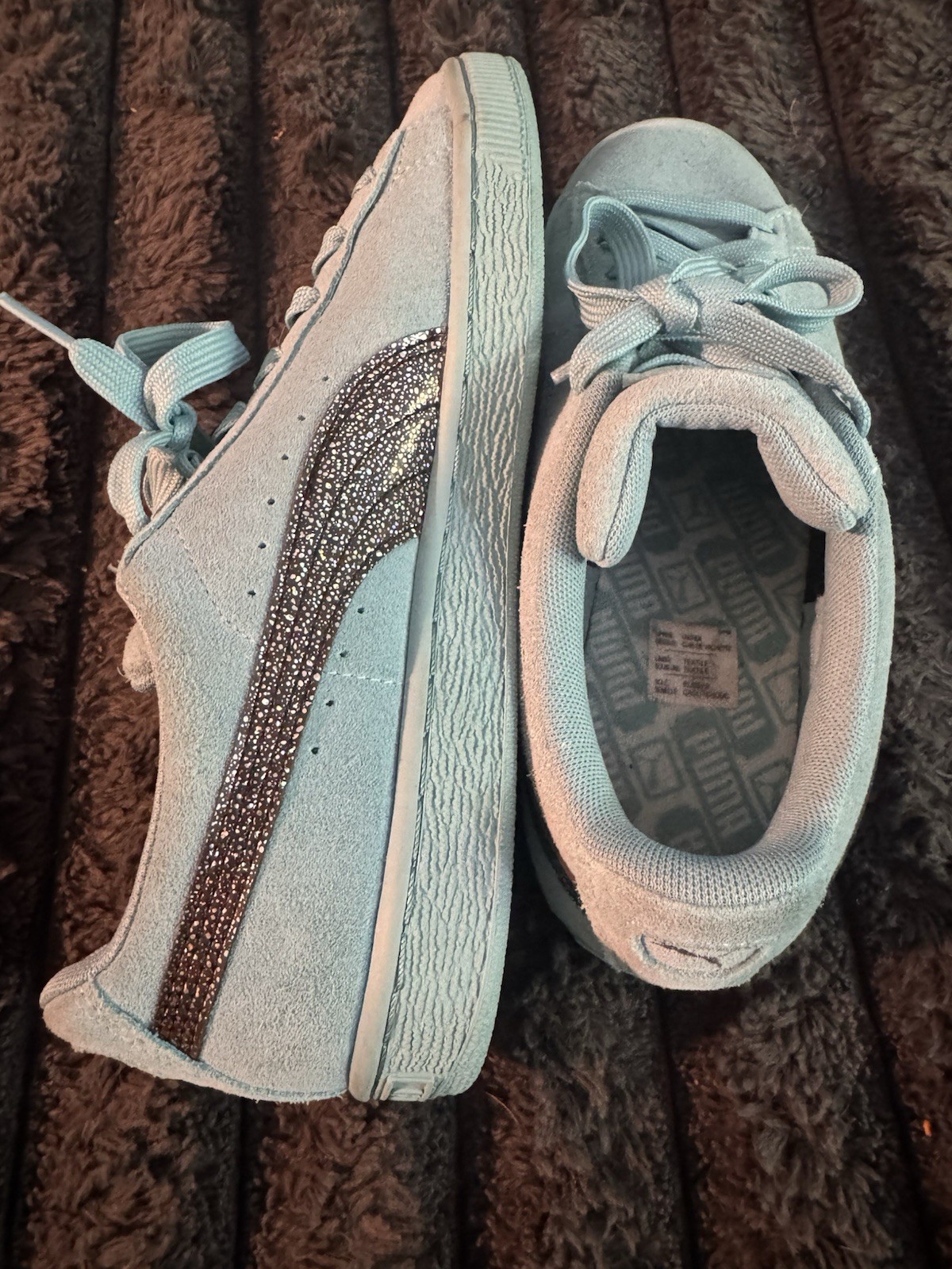 PUMA Blue Suede Low Top Lace-Up Sneaker Unisex Adults Rubber Outsole