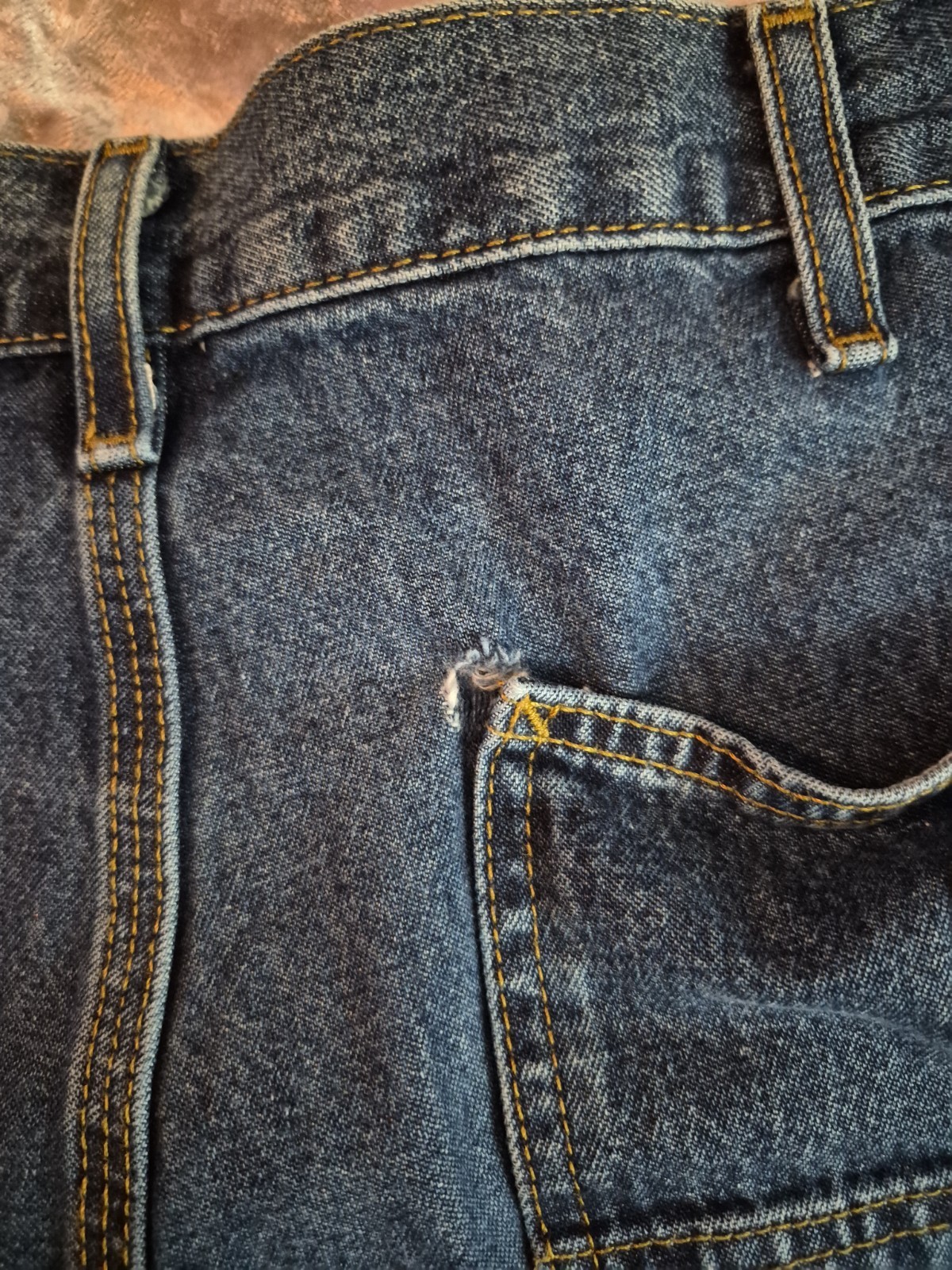 Carhartt Relaxed Fit Blue Denim Carpenter Jeans Mens Size 36×30 With Imperfectns