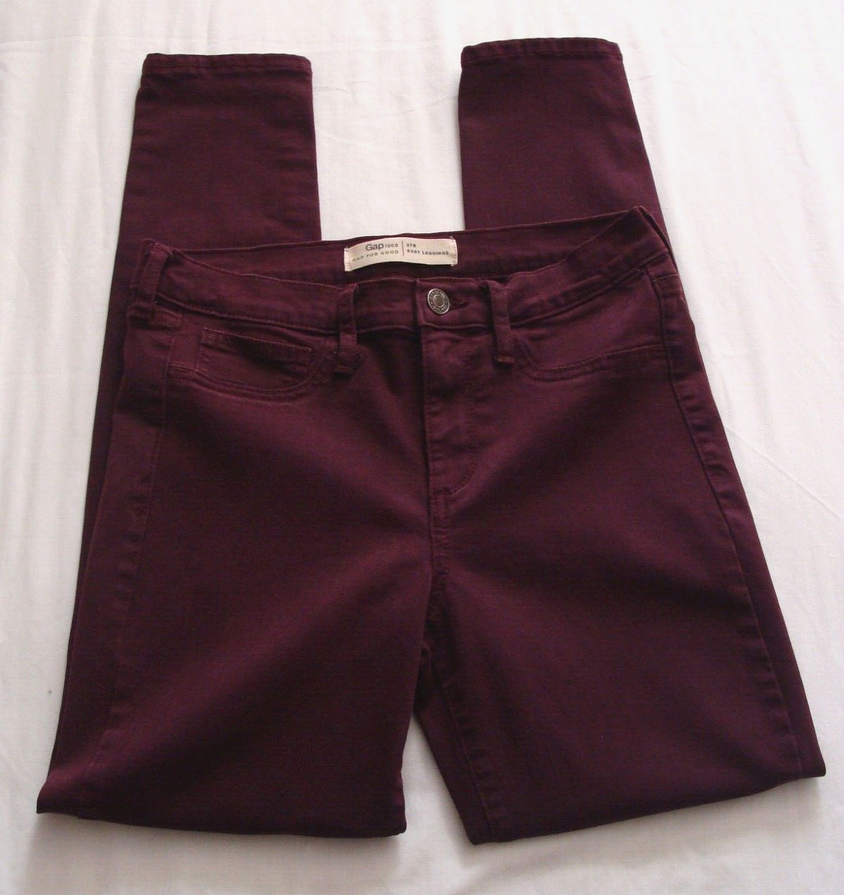 GAP Dark Mauve Purple “Easy LEGGING” DISTRESSED/Destroyed Jeans Sz 27 (26.5 In)