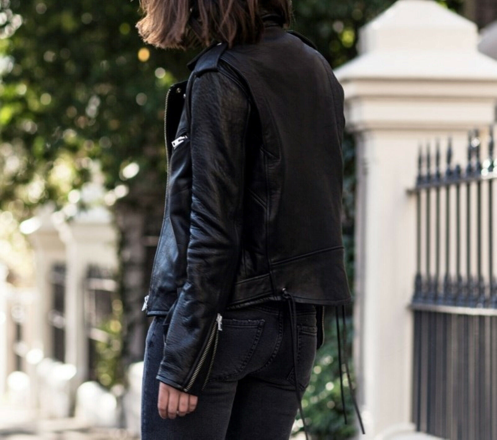 Women’s Black Genuine Lambskin Real Soft Leather Biker Motorcycle Jacket
