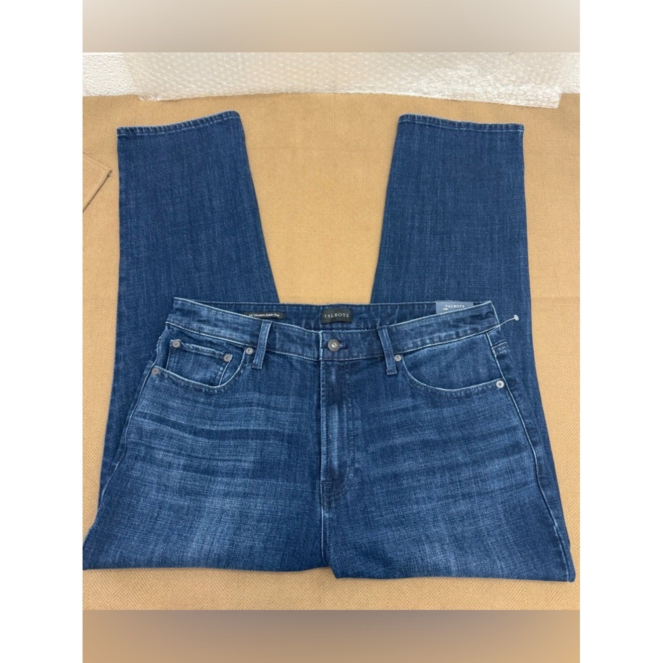 NWT Talbots Modern Ankle Jean High Waist Straight Leg Dark Wash size 14