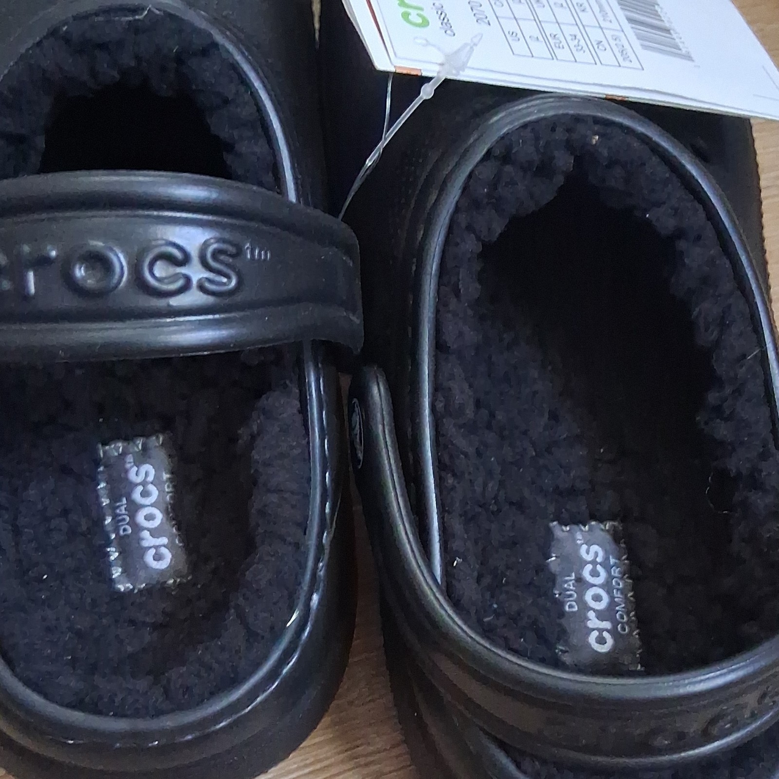 Crocs Classic Lined Clog Men’s Black Slip-On Sandal US 12 Solid