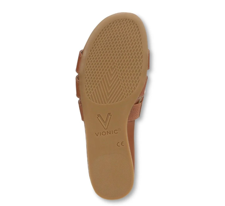 Vionic Glendora Slide Sandal Women’s Leather Orthotic Comfort Arch Support