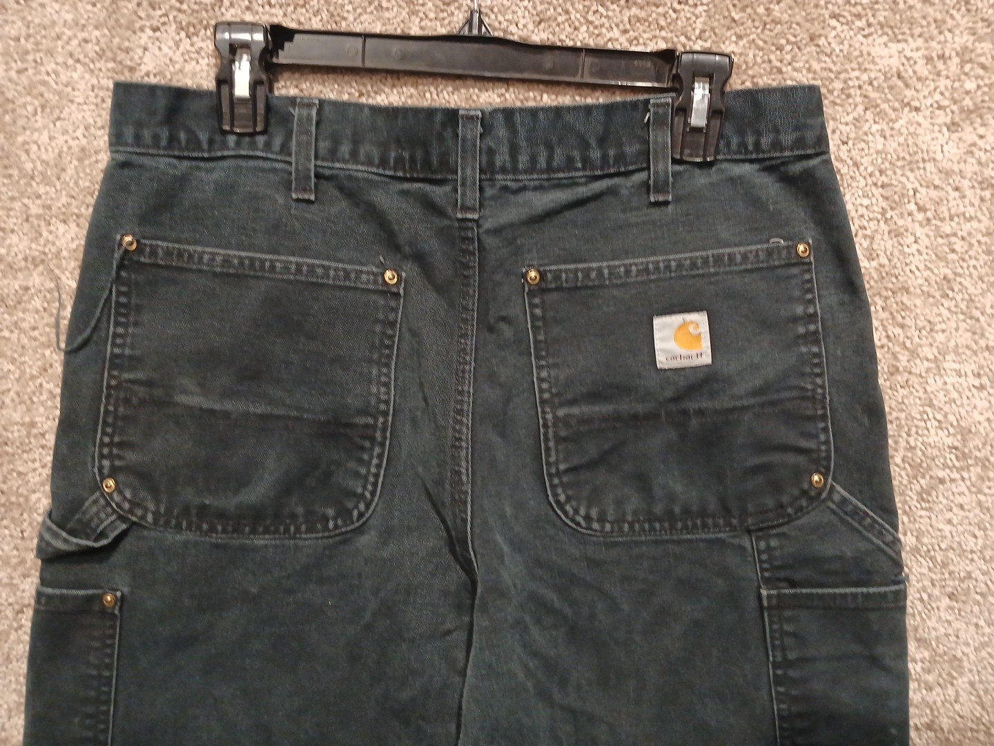 Vintage Carhartt B01 BLK Double Knee Pants USA Made Black 34×34
