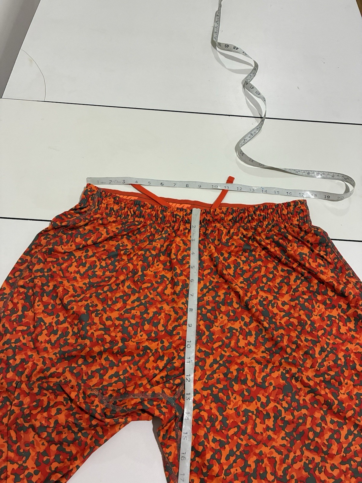 Nike Shorts 2XL Orange Camo 10″ Inseam Running Club Training Sports Retro Hoops