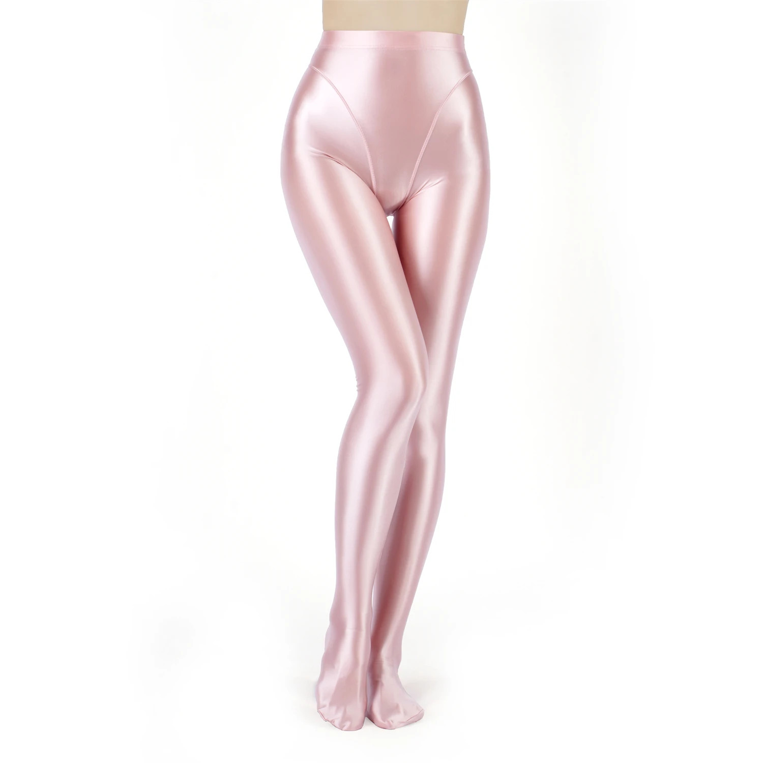 Opaque Elastic High Waist Tight Shiny Oil Glossy Pantyhose Yoga Dance Stockings