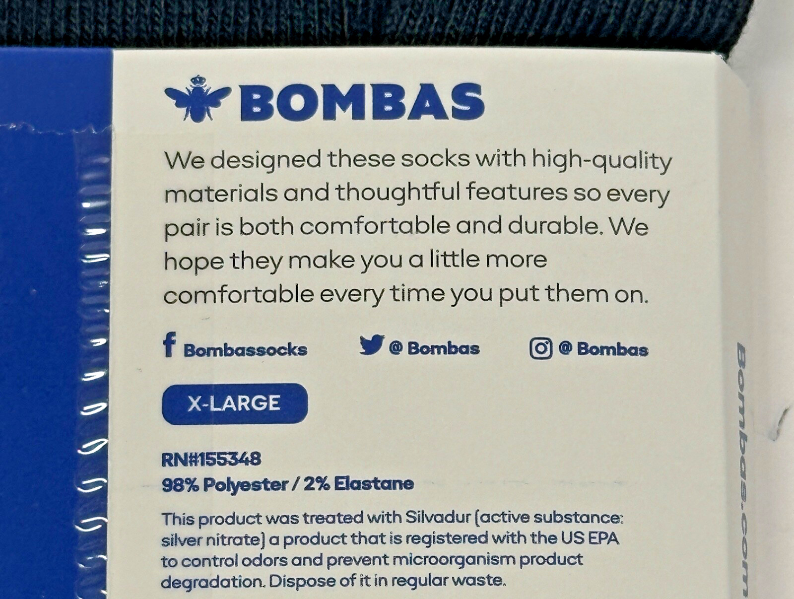 Bombas Socks Mens Ankle Size XL (Men’s 13.5-16) Black 6 Pair NEW