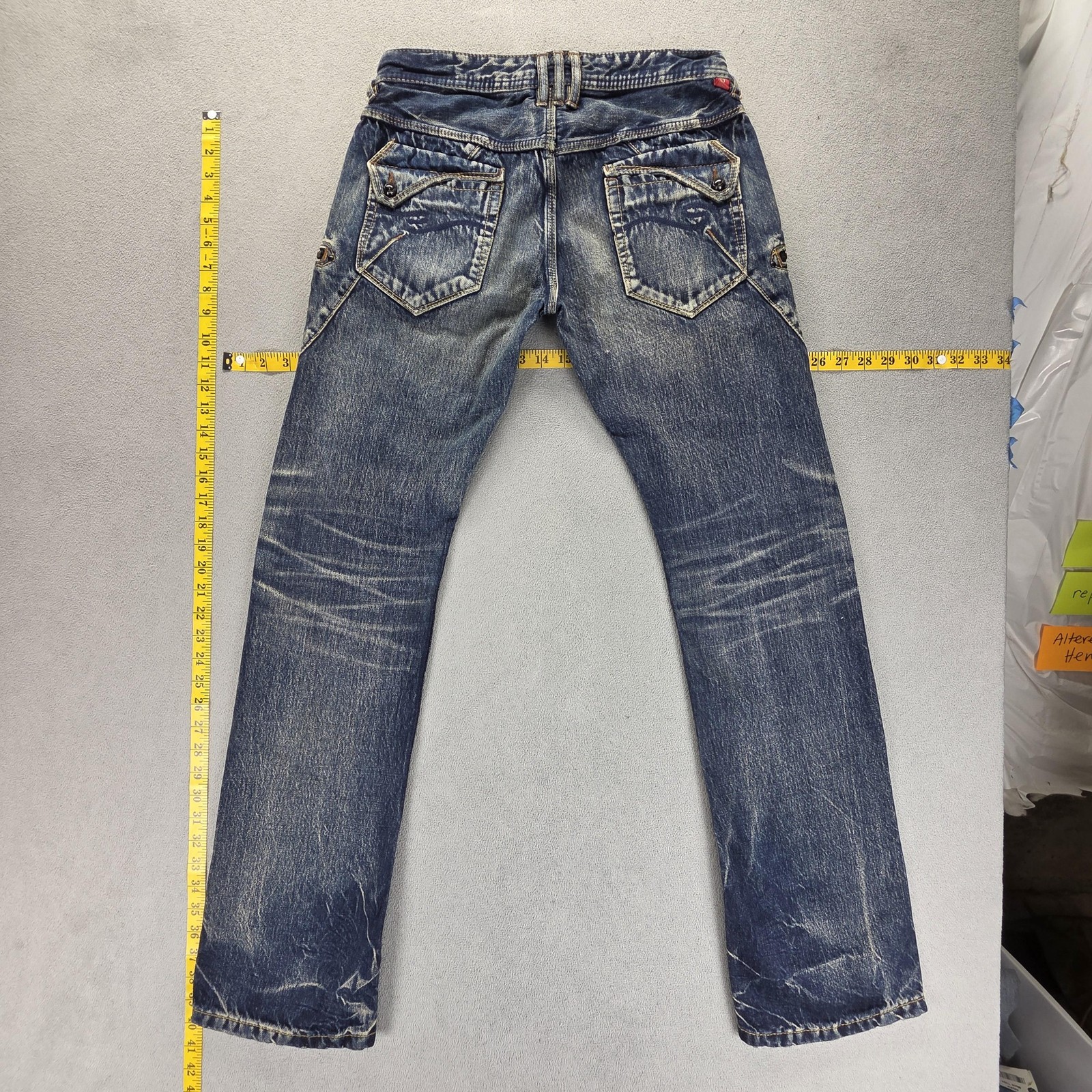 Japanese Selvedge Jeans Honeycomb Whiskers Stacking Fades Low Rise Fits 29×32