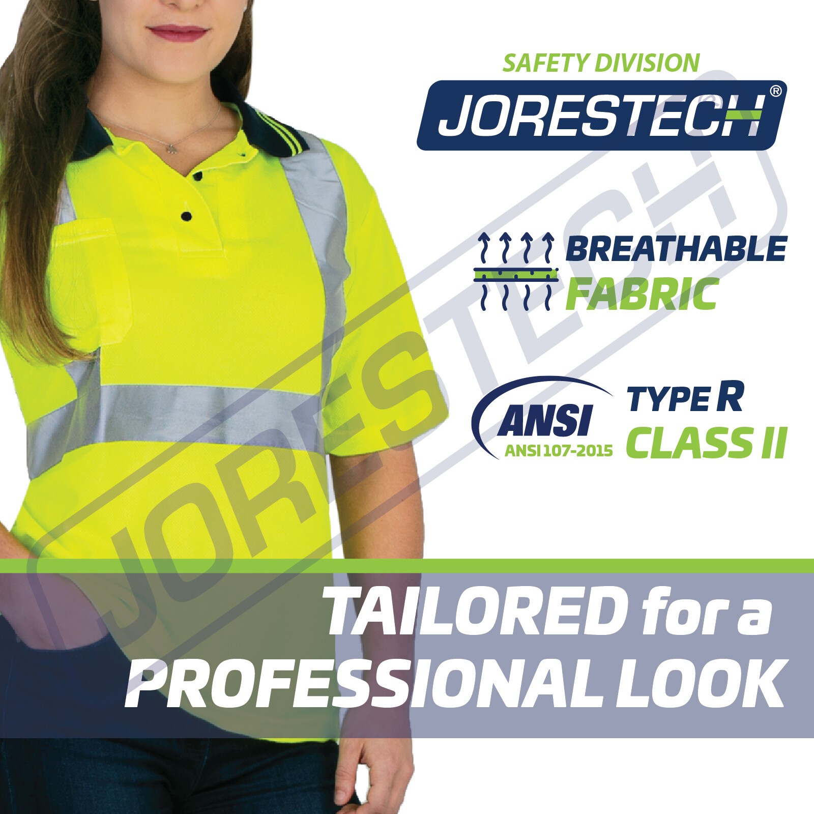5 Pack Hi-Vis Lime Safety Workwear Short Sleeve Polo Shirt Top Reflective Tape