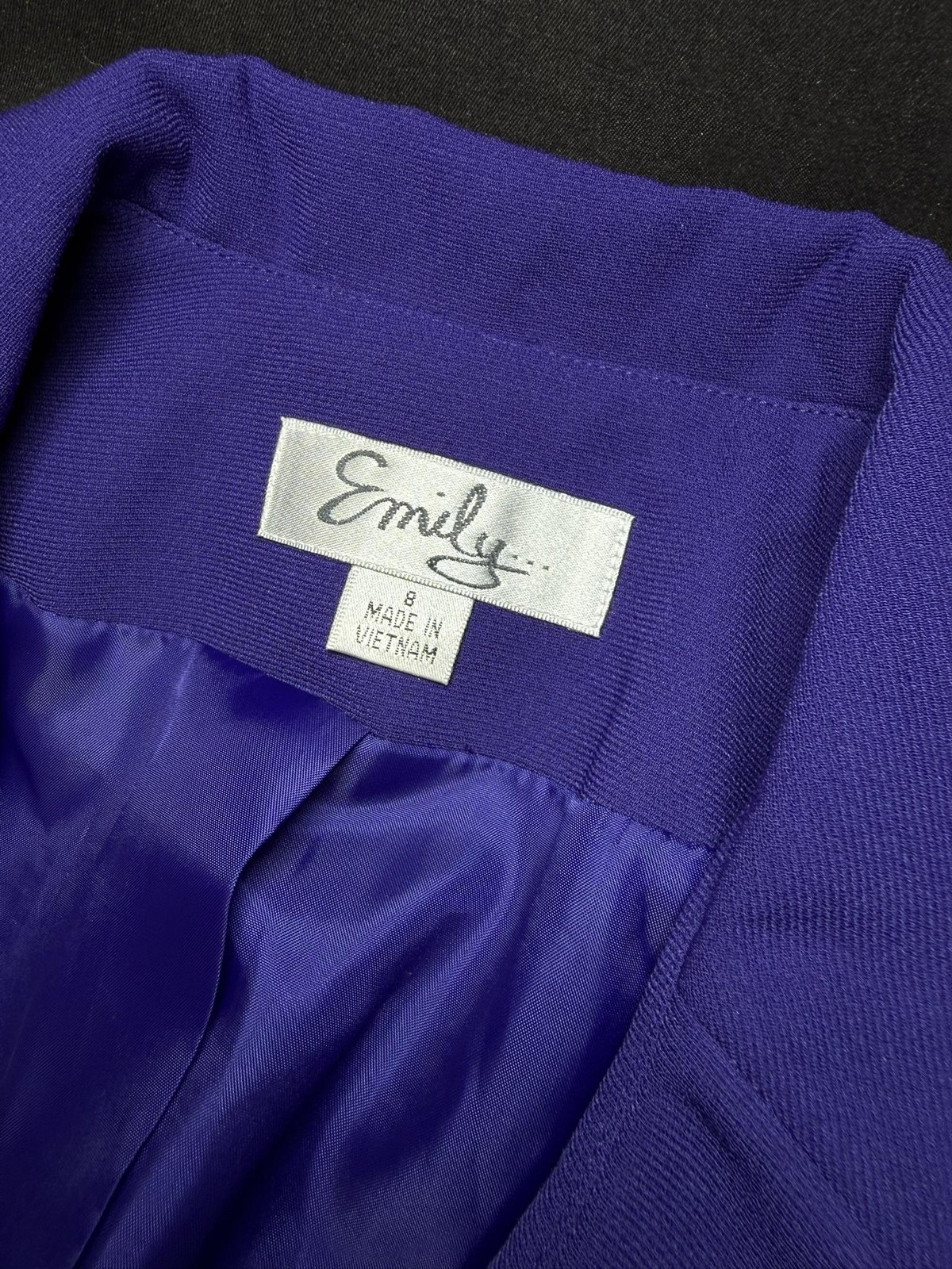 Emily Blazer Jacket Womens 8 Purple Double Breasted Tailored Lined Notch Lapel