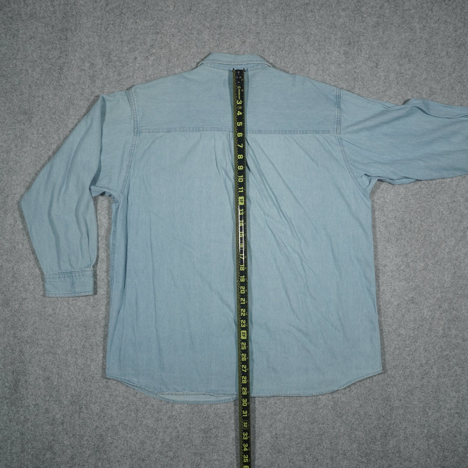 BIG YANK Men’s Casual Button Down Shirt Light Blue L 100% Cotton Long Sleeve