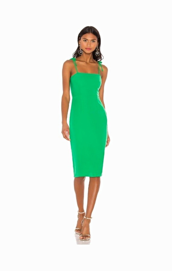 NWT Superdown Alondra Tie Strap Midi Dress Kelly Green Size XS Revolve Dress