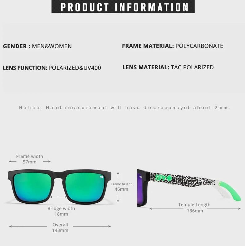 Spy Polarized Sunglasses Men Classic Ken Block Unisex Square — Original Box