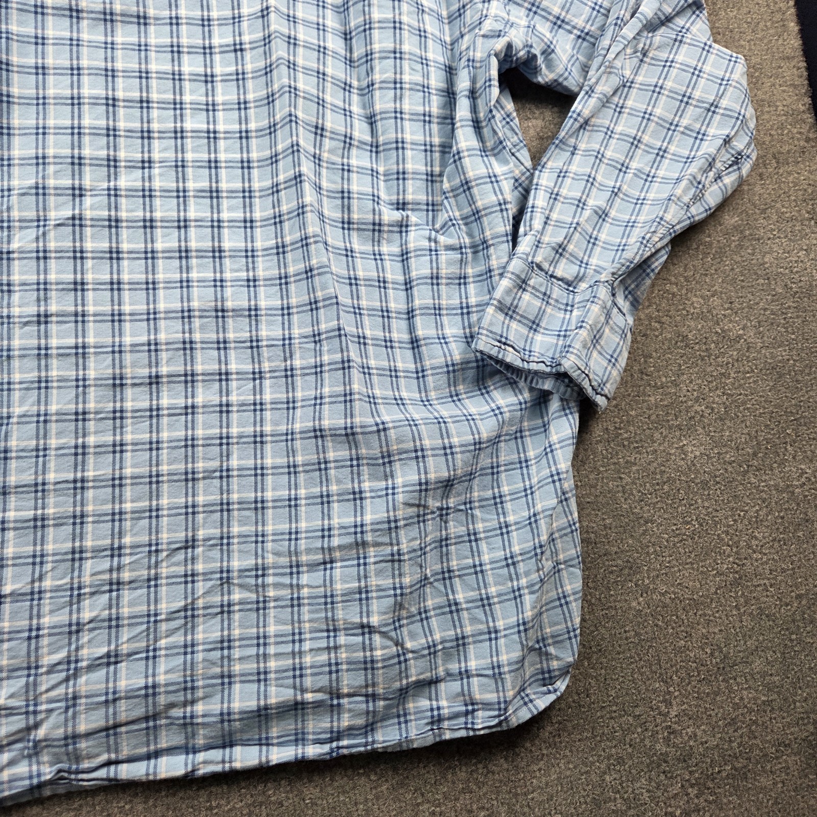Cremieux Button Down Shirt 2XB Blue Plaid Cotton Long Sleeve