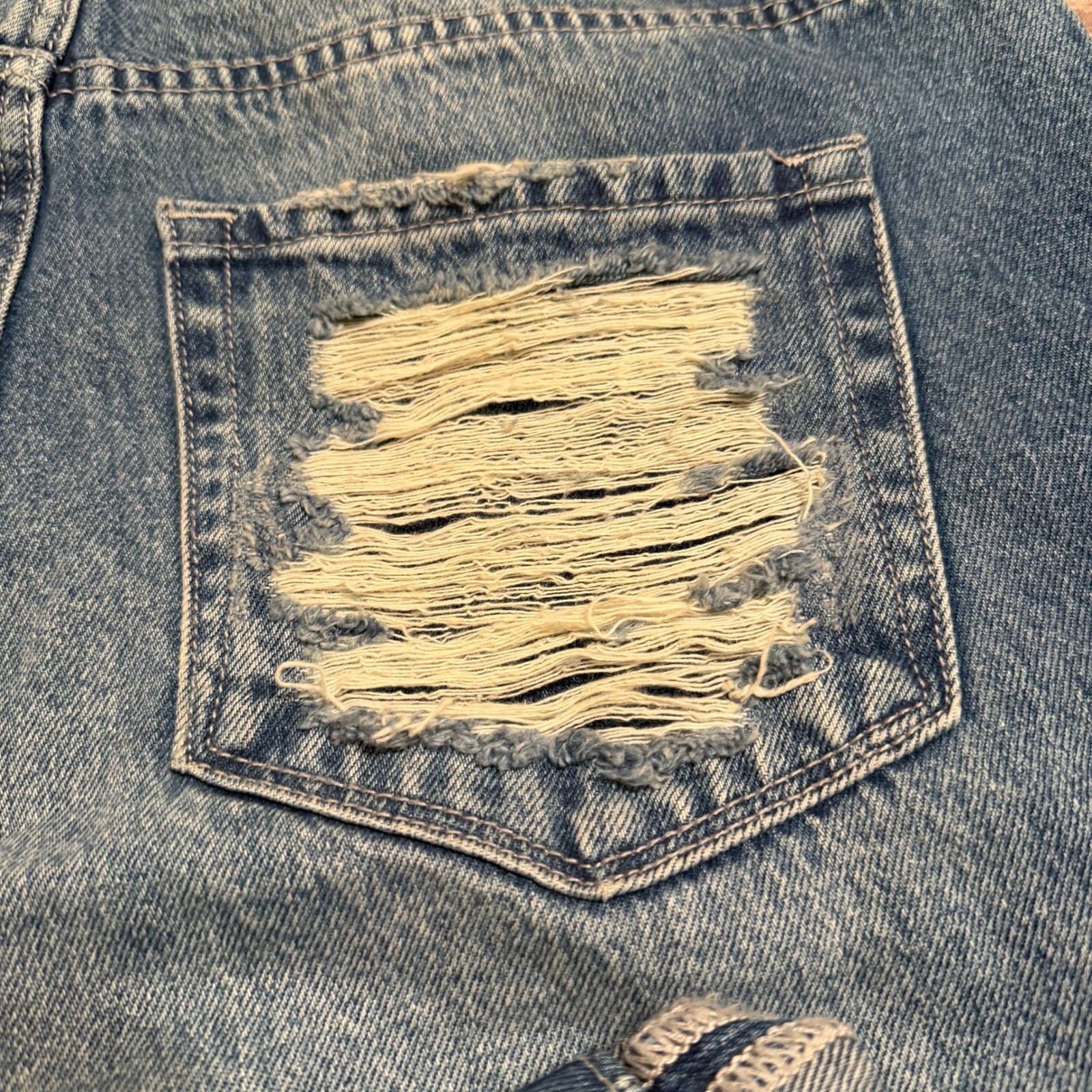 Bridge by Gly Mom Fit Jeans Distressed Ripped Blue Denim Size 28