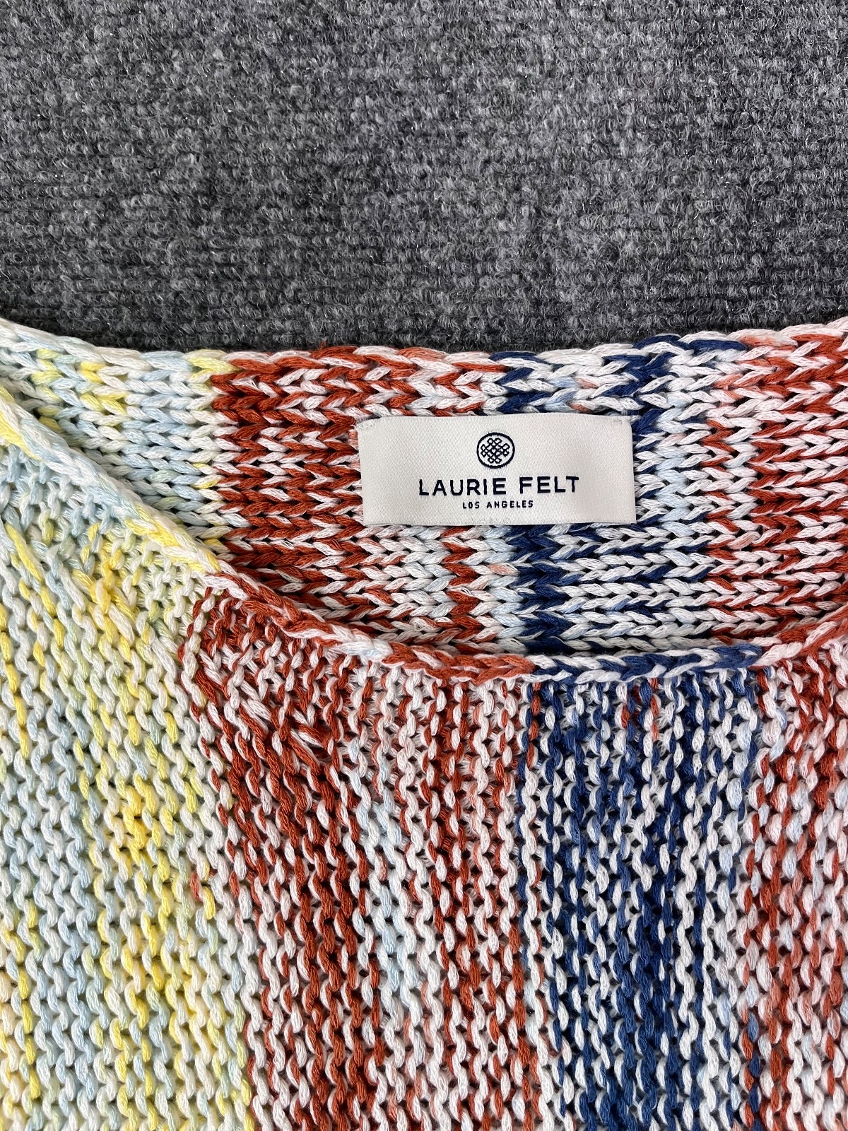 Laurie Felt Fringe Baha Sweater Multicolor Striped Fringe Detail Size XL/1X