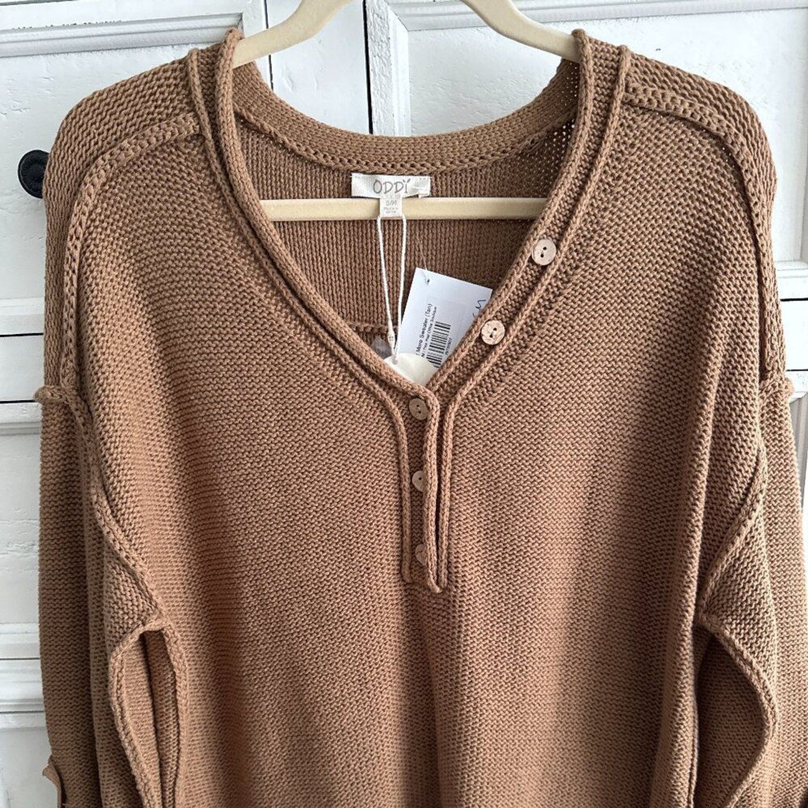 ODDY Discover More Sweater Size: S/M Tan NEW WITH TAGS