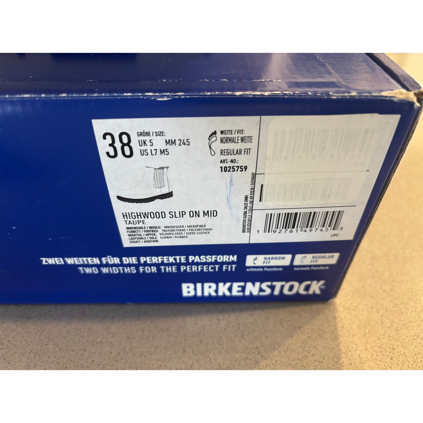 NWT Birkenstock Highwood Slip-On Suede Boot Size 38 (7-7.5)