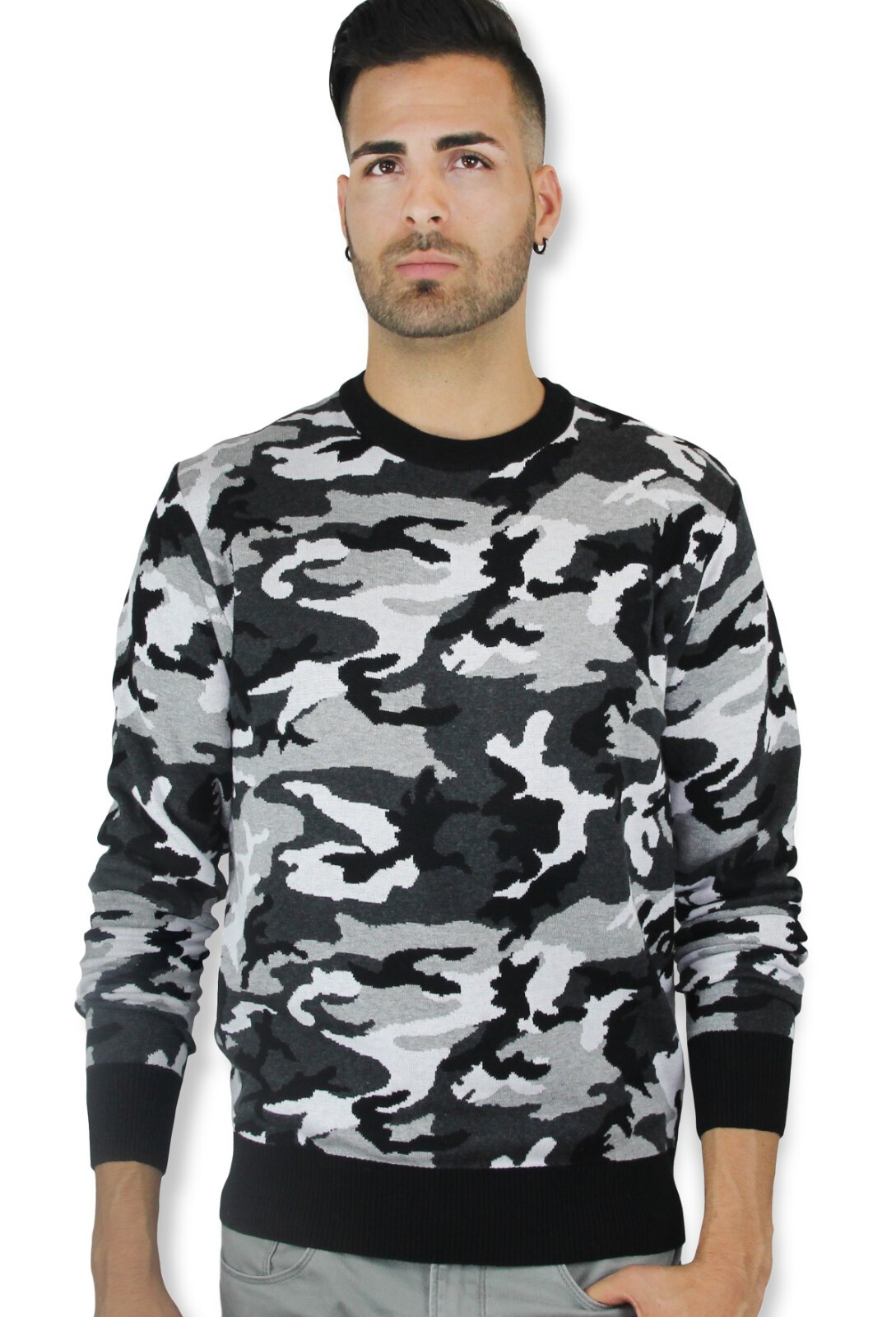 Blue Ocean Mens Camoflauge Crew Neck Sweater (CA-625)