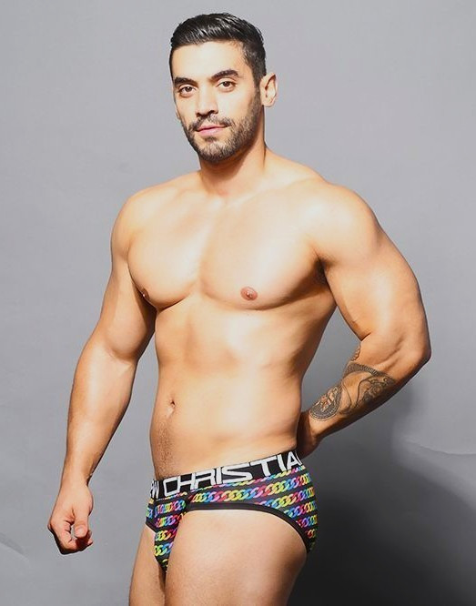 Andrew Christian Pride Chain Brief – 91863 – Multicolor: Small, Medium & Large