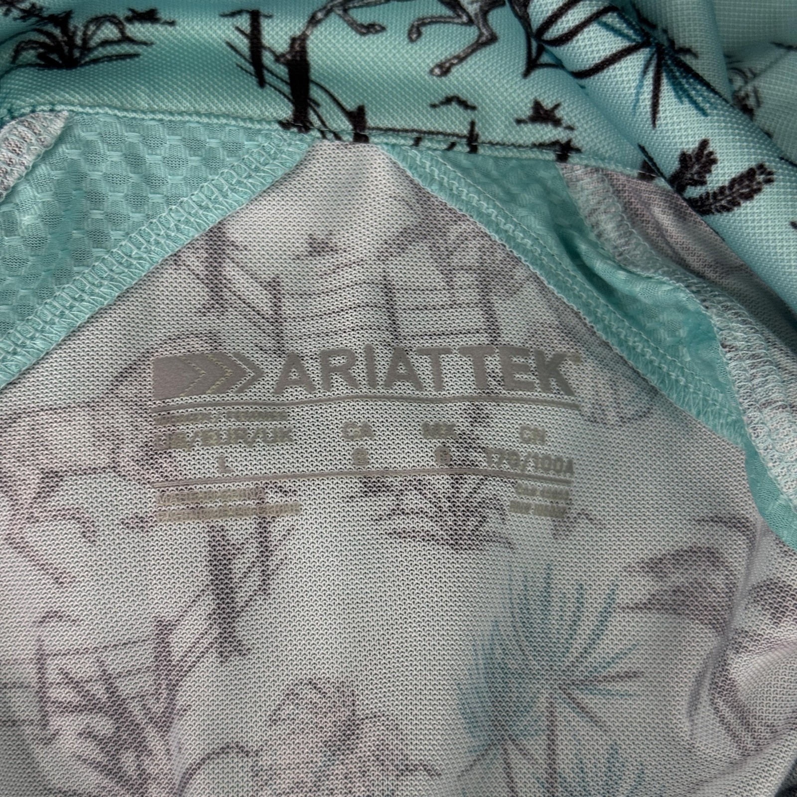 Ariat Sunstopper 2.0 Quarter Zip Shirt Women Medium Horse Tropical Western Print