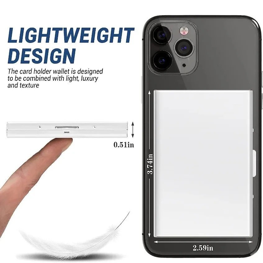RFID Blocking Credit Card Holder Slim Aluminum Metal Wallet Case