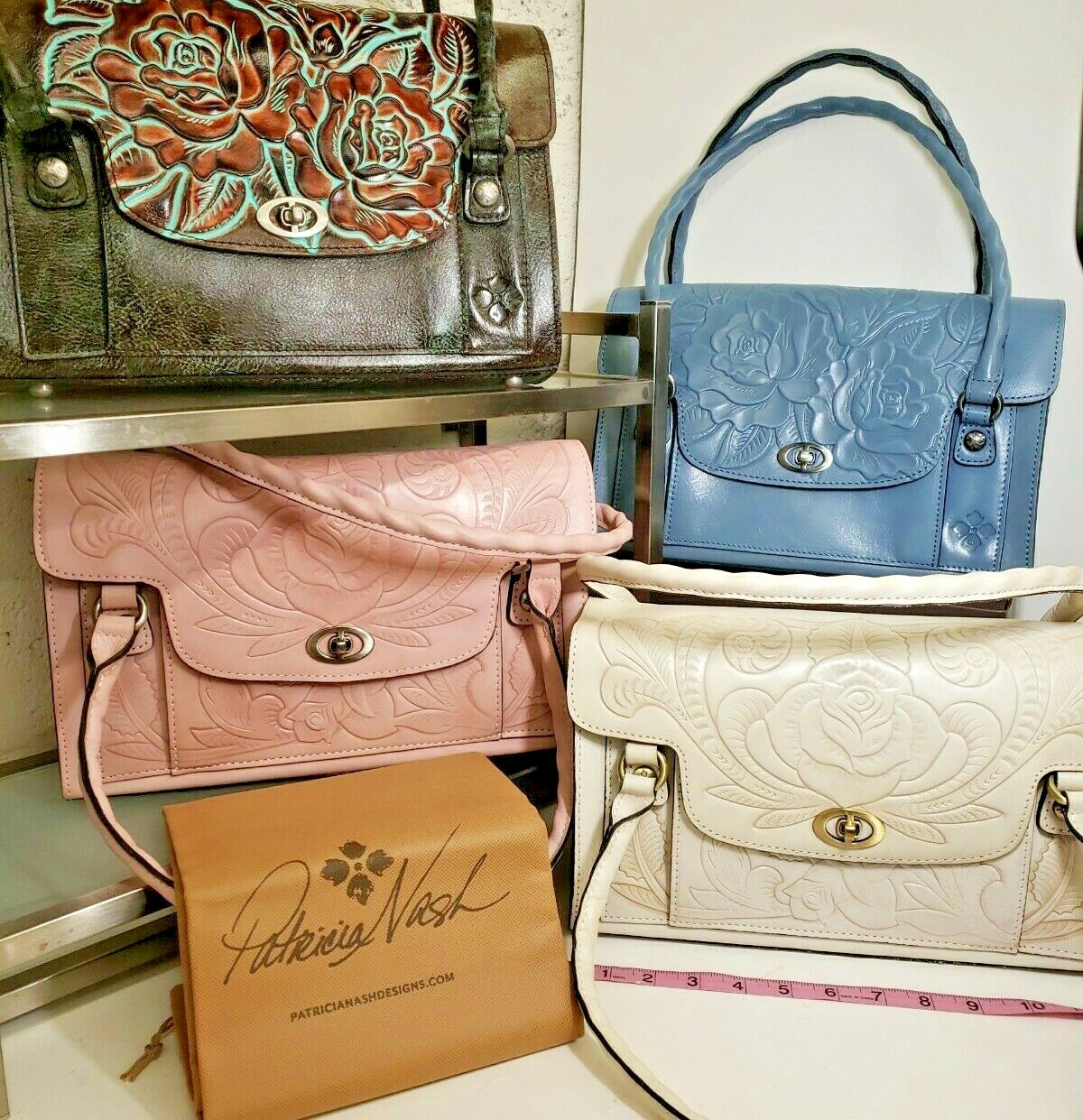 Patricia Nash SANABRIA 12.5 x7.5″ CHOOSE FROM DROP MENU Leather Satchel Handbag