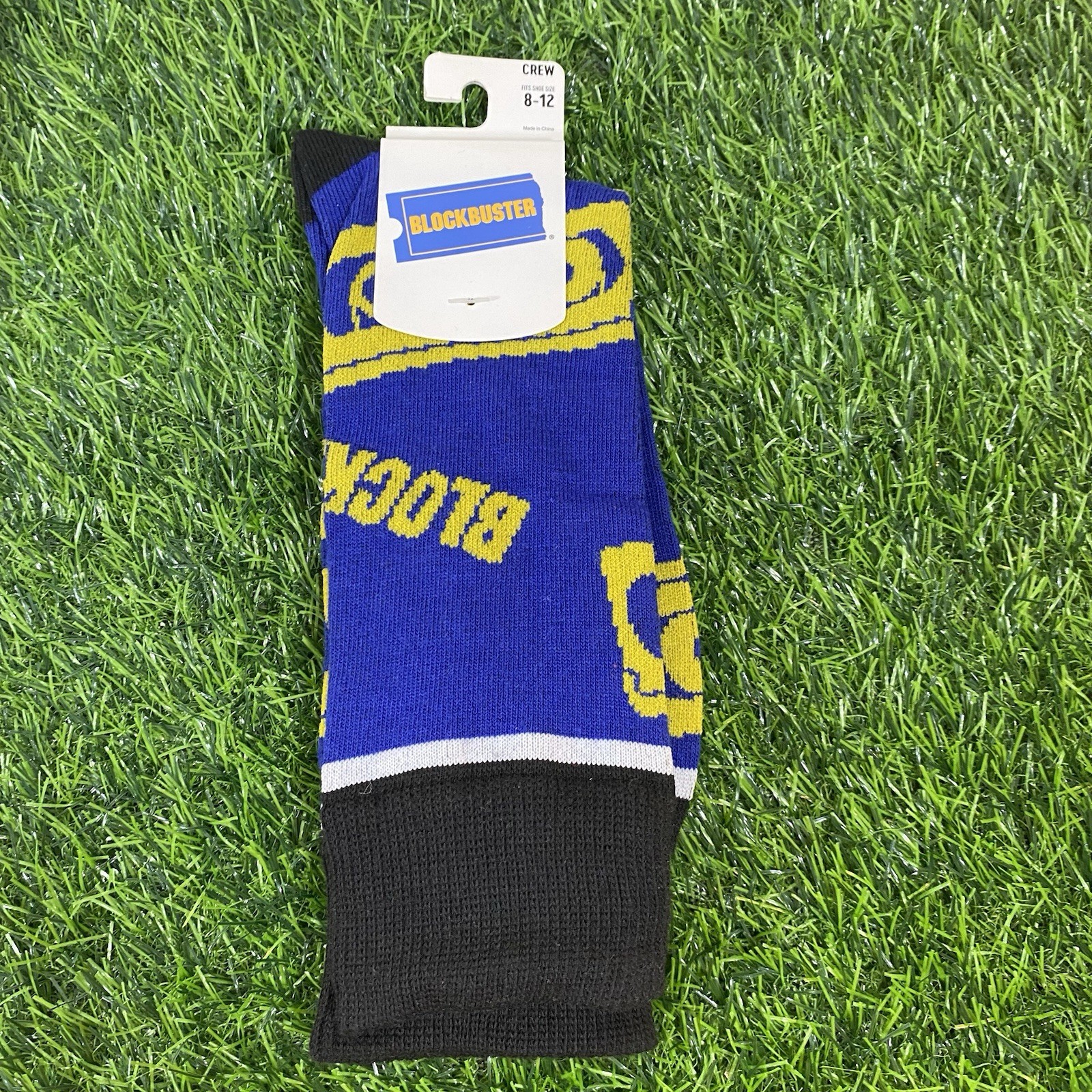 Blockbuster Video Store Make it a Movie Night Novelty Crew Socks Retro 90s Y2K