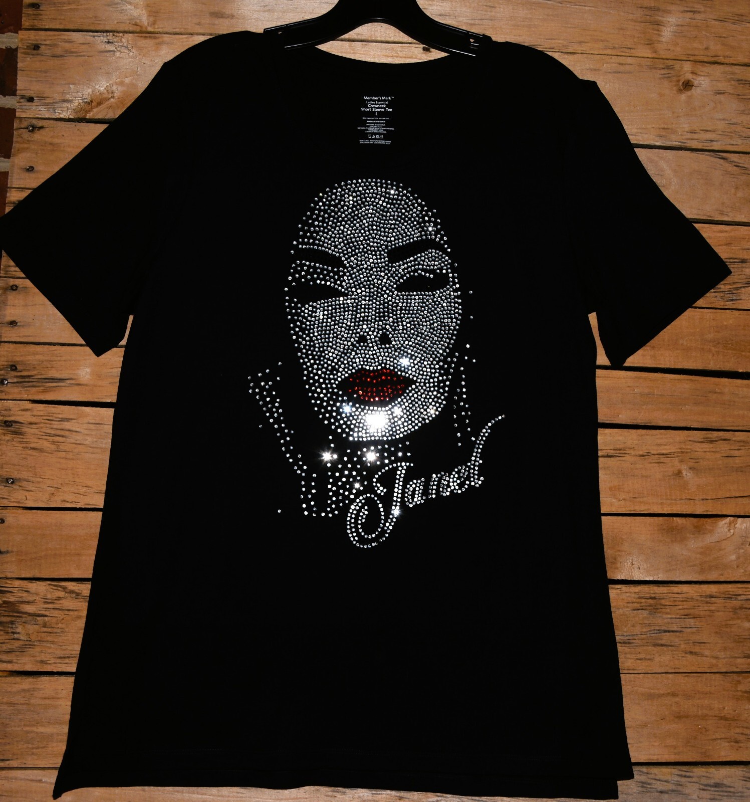Janet Jackson rhinestone bling shirt or tank XS S M L XL XXL 1X 2X 3X 4X 5X