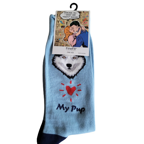 Siberian Husky Dog Socks Fun Novelty Dress Casual Unisex SOX FineFit One Size