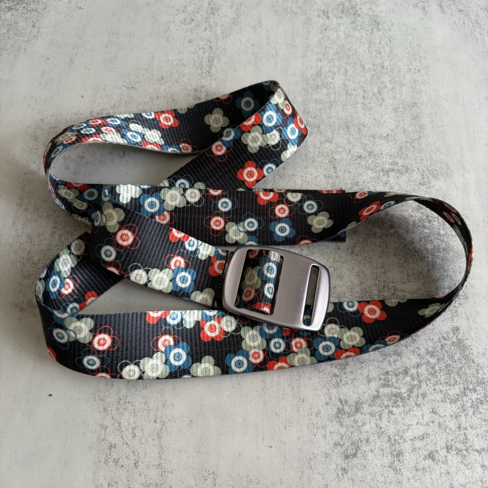 Croakies Artisan Women’s Belt Black Floral Canvas Nylon Adjustable Fashion