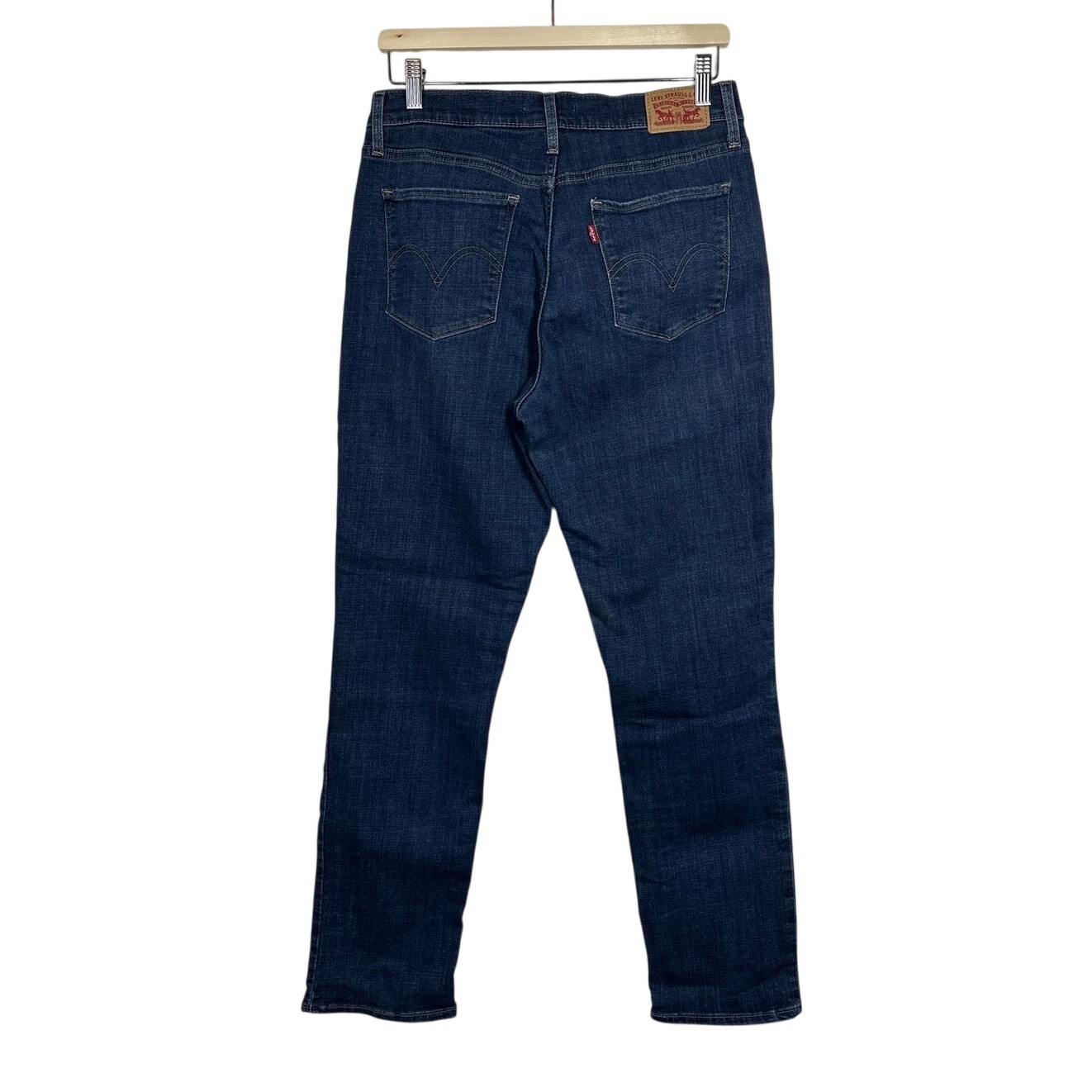 Levi’s 505 Classic Straight Leg Jeans Womens Sz 8L Mid Rise Denim Long Tall