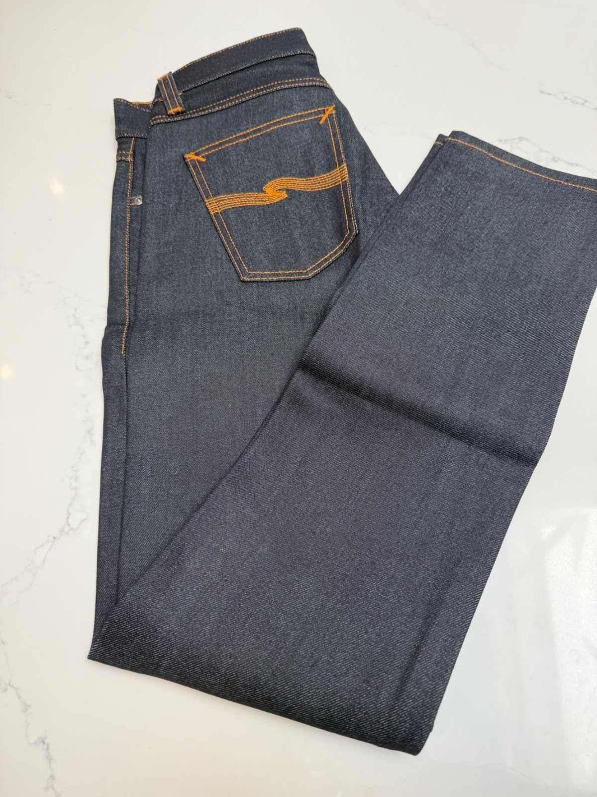 Nudie Jeans Mens Lean Dean Dry Japan Selvage Blue Jeans – W29 x L32 RRP £225