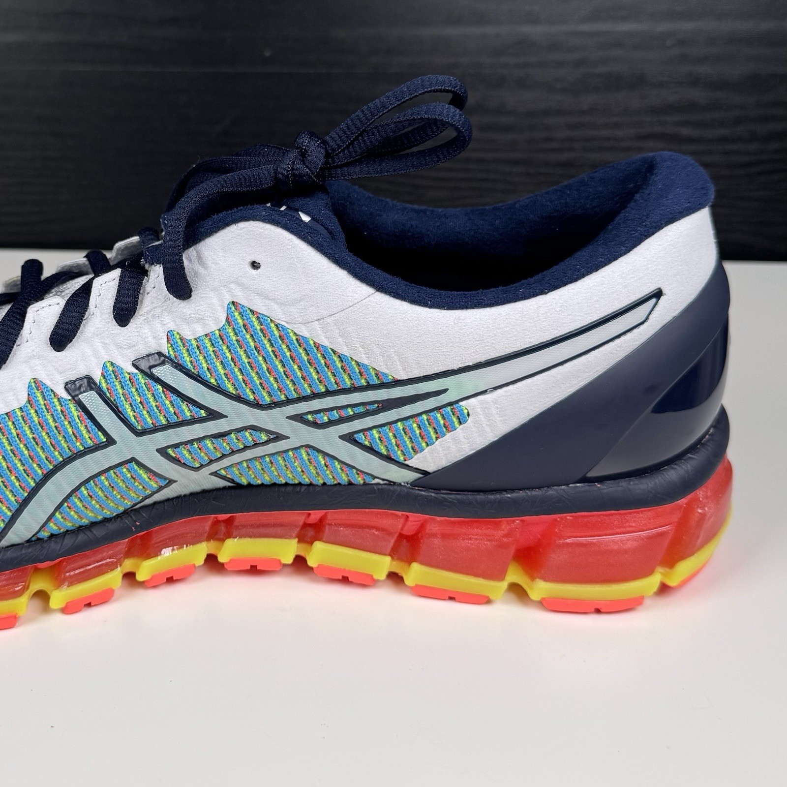 NEW Asics Gel-Quantum 360 White Navy Blue Yellow – T6G1N – Men’s 11 – Read