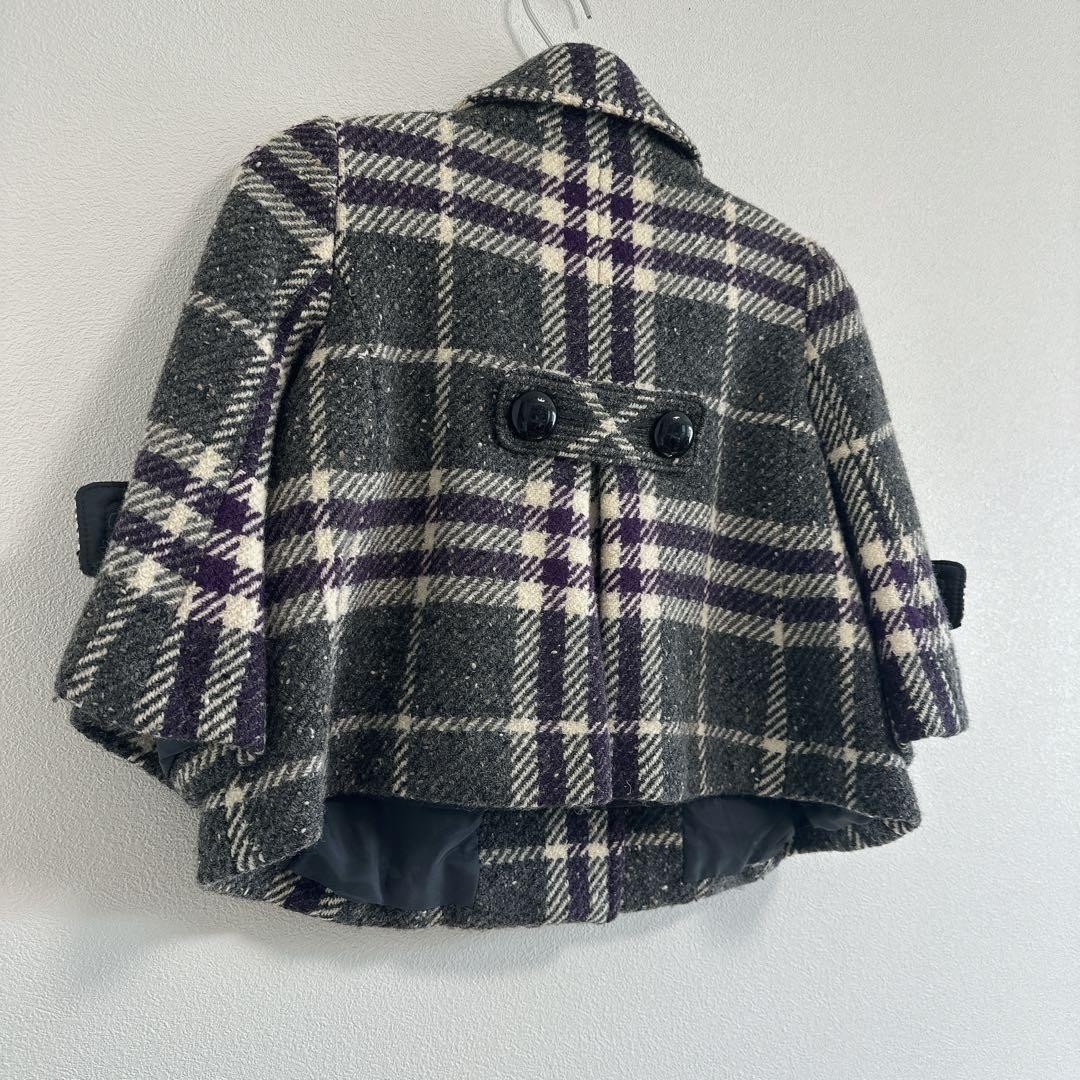Burberry Check Coat Purple Short Length Size 38