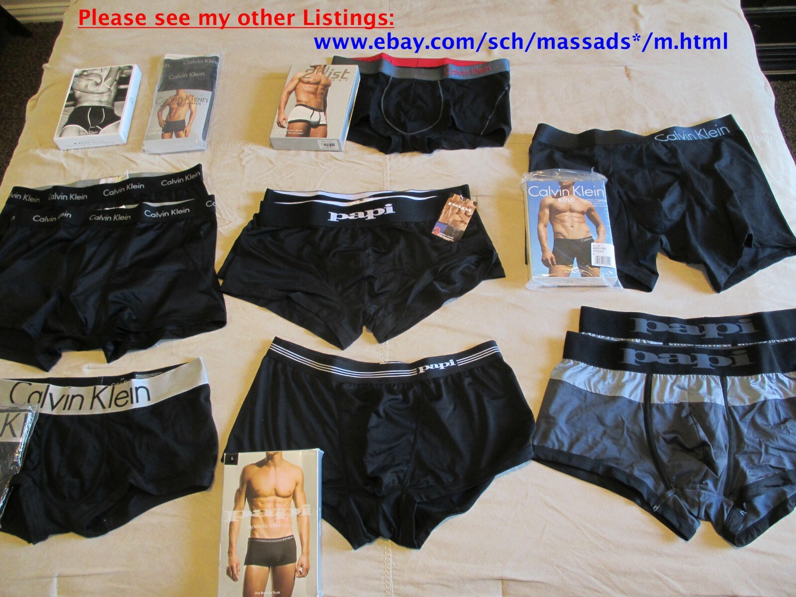 PAPI Euro Trunks Men’s Low Rise Underwear “Waves Color Block” -S,M,L -NEW
