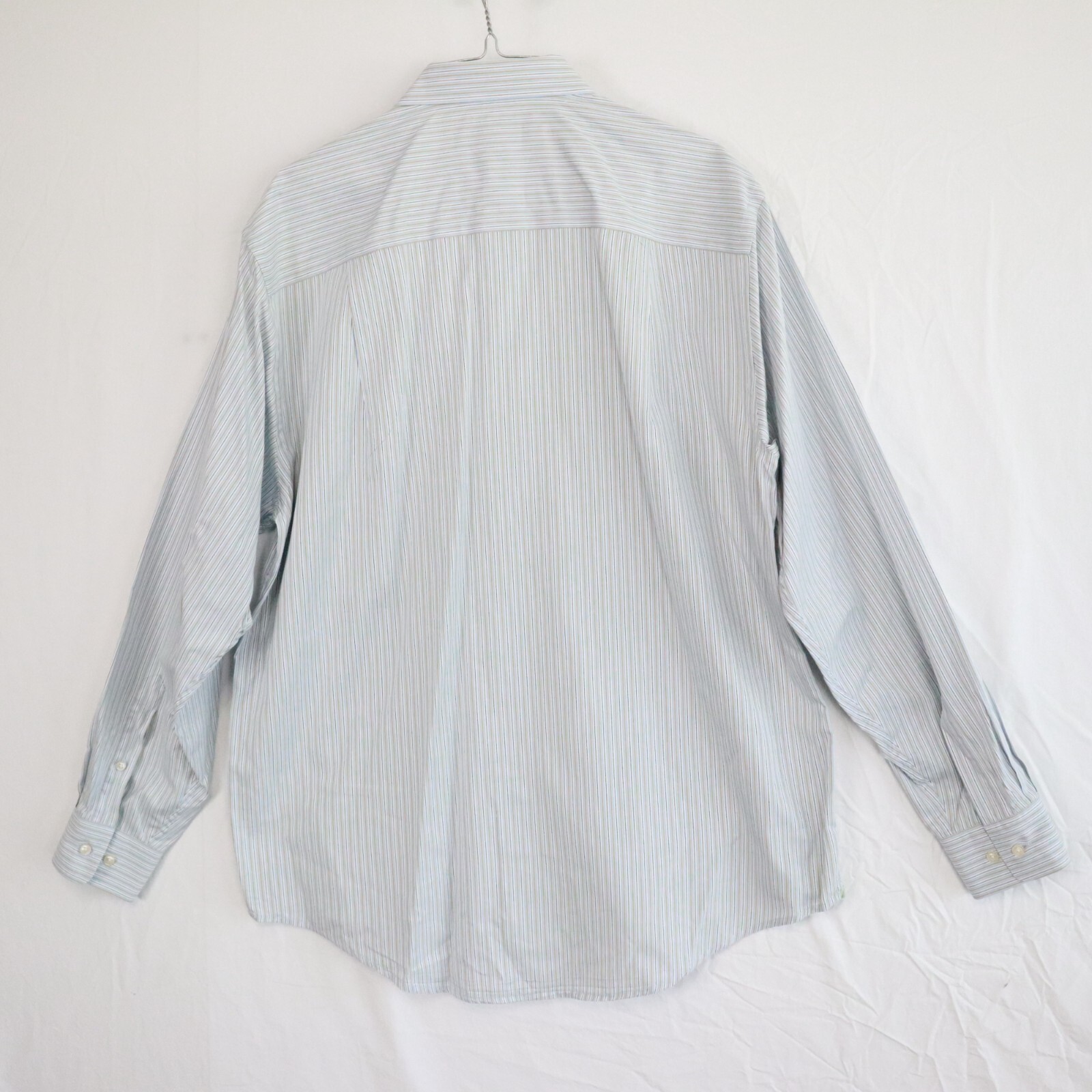 Harold Powell Shirt Mens 16 34/35 Nanotex Fabric Button Up Striped Long Sleeve