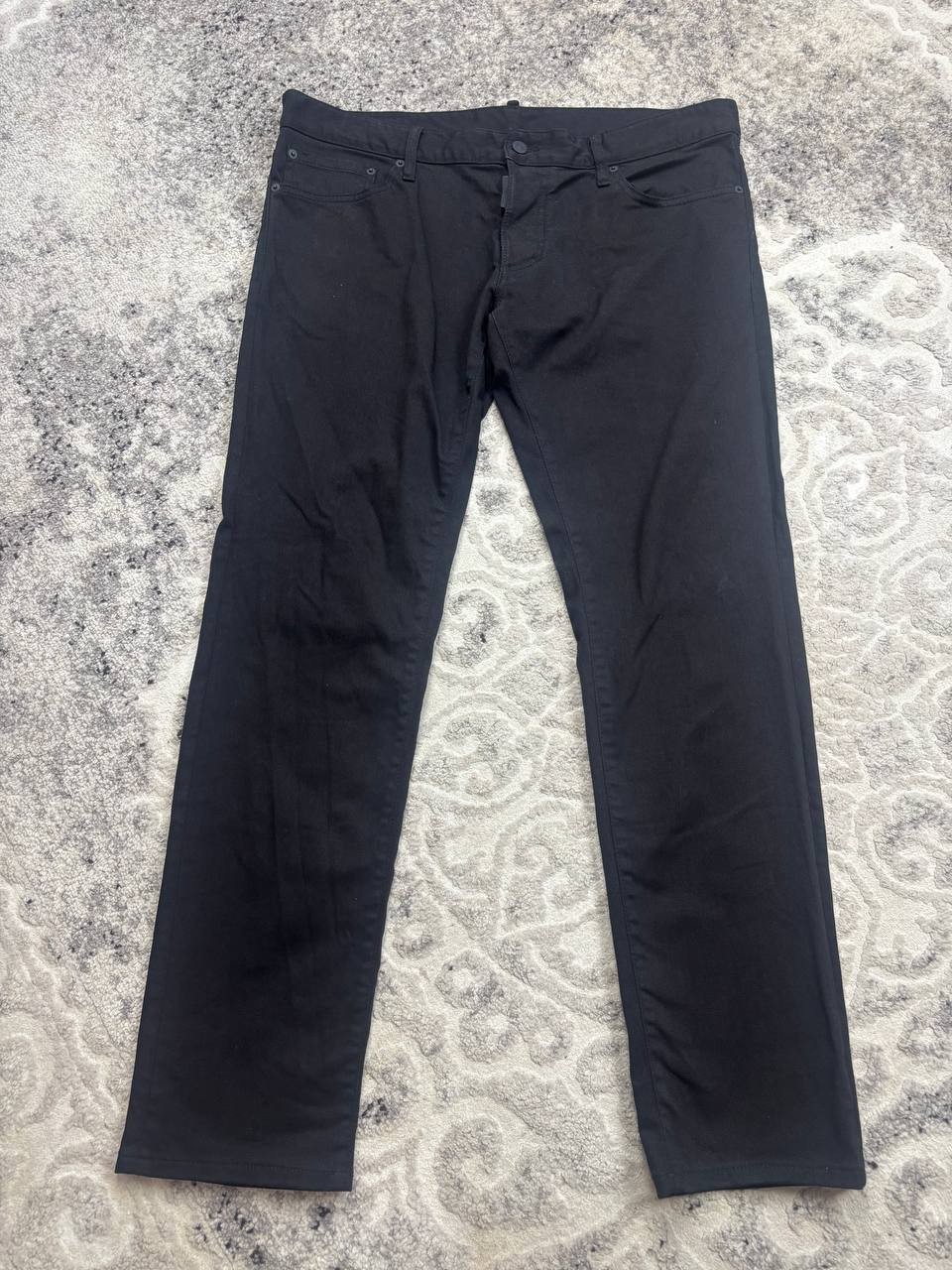 DSQUARED2 Black Denim Jeans Size 54 Made in Romania Straight Slim Authentic
